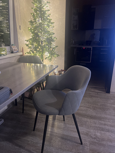 Стул на металлокаркасе Гутрид ромбы сзади бирюзовый / белый фото покупателя 1